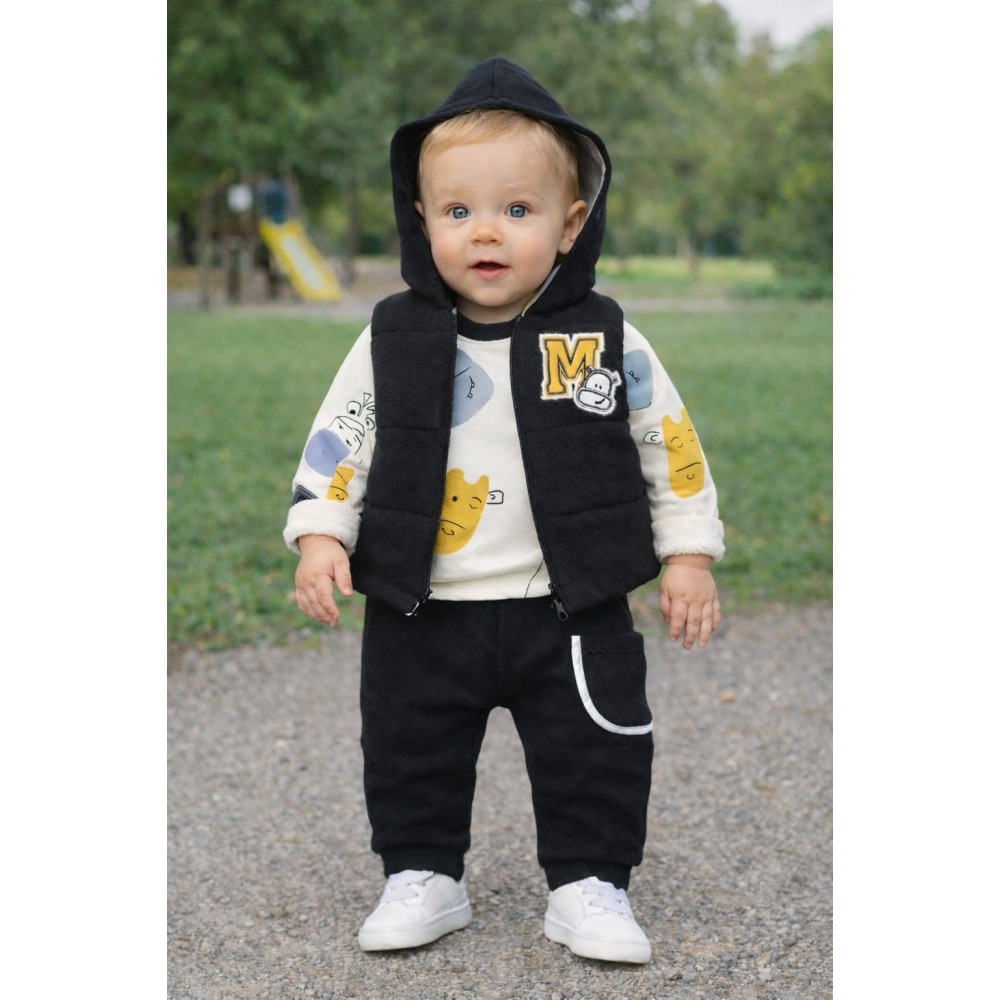 Βρεφικό Σετ 3Τμχ Για Αγόρι 9-24 Μηνών Μαύρο