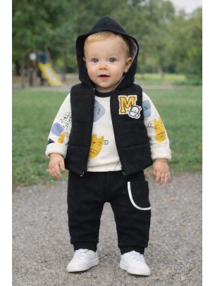 Βρεφικό Σετ 3Τμχ Για Αγόρι 9-24 Μηνών Μαύρο