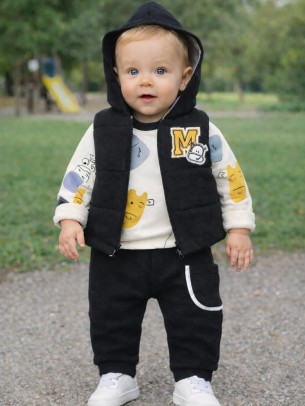 Βρεφικό Σετ 3Τμχ Για Αγόρι 9-24 Μηνών Μαύρο