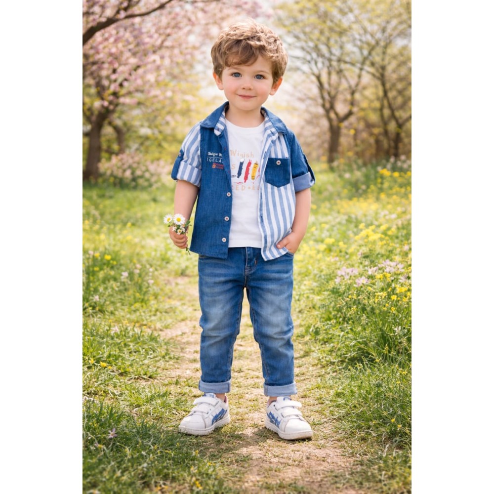 Βρεφικό Σετ 3Τμχ Για Αγόρι 6-24 Μηνών Μπλε