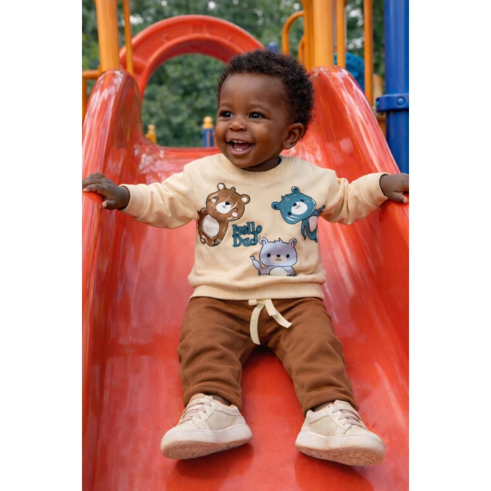 Βρεφικό Σετ Φόρμα Για Αγόρι 6-24 Μηνών Καφέ