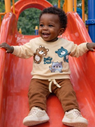 Βρεφικό Σετ Φόρμα Για Αγόρι 6-24 Μηνών Καφέ