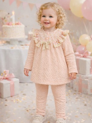 Βρεφικό Σετ Για Κορίτσι 9-36 Μηνών Πούδρα