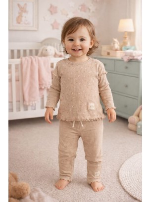 Βρεφικό Σετ Για Κορίτσι 9-24 Μηνών Μπεζ