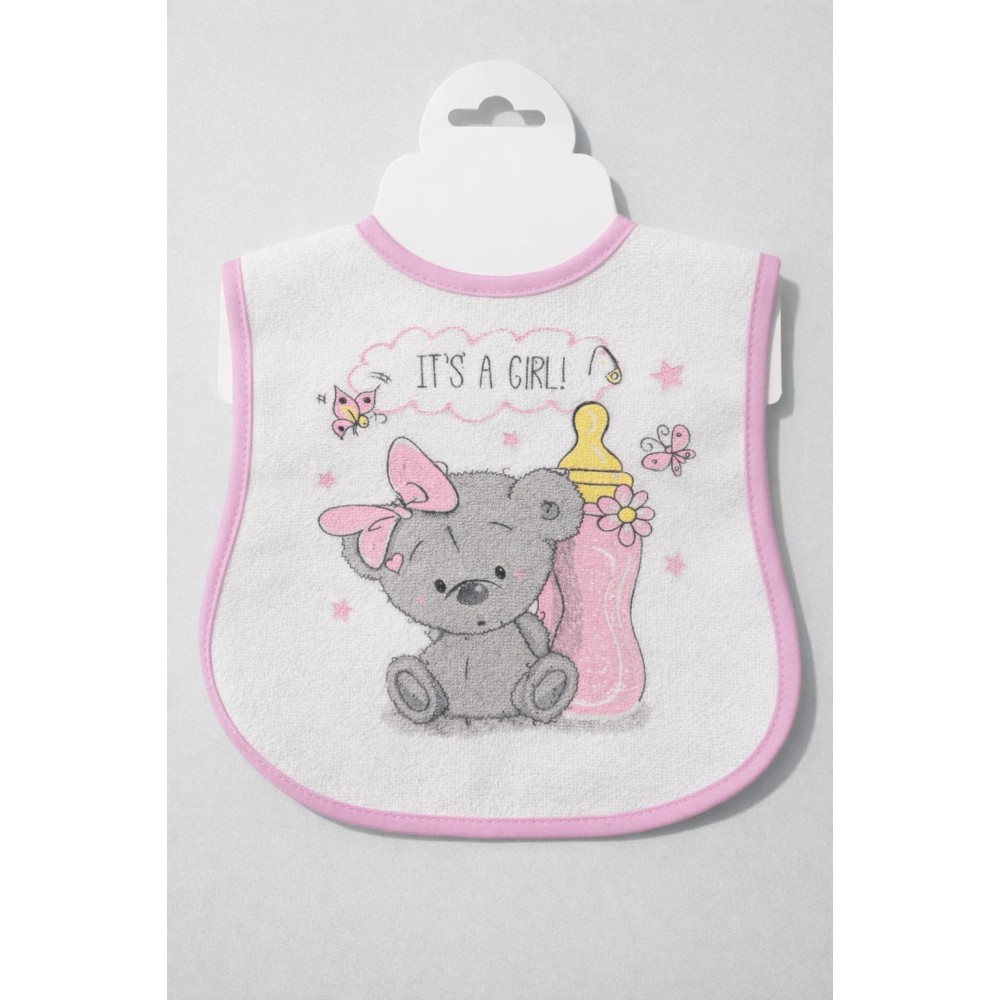 Βρεφική Αδιάβροχη  Σαλιάρα Ροζ