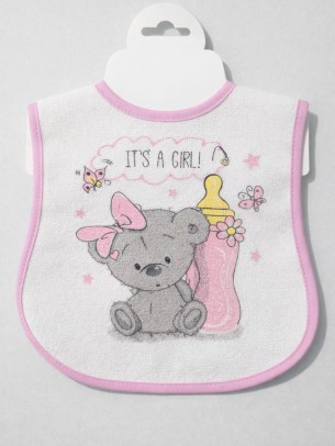 Βρεφική Αδιάβροχη  Σαλιάρα Ροζ