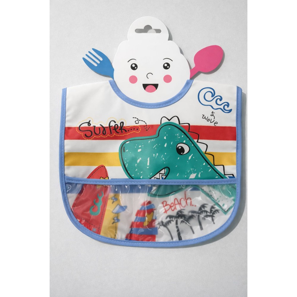 Βρεφική Αδιάβροχη  Σαλιάρα Μπλε