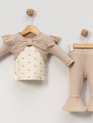 Βρεφικό Σετ Για Κορίτσι 3-18 Μηνών Μπεζ