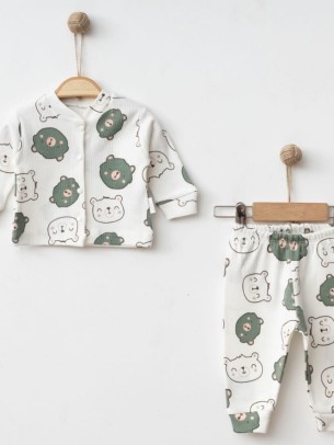 Βρεφικό Σετ Πιτζάμα 0-9 Μηνών  Λευκό