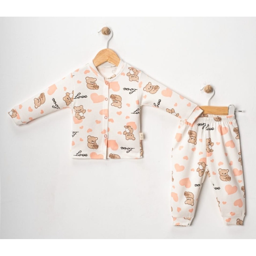 Βρεφικό Σετ Πιτζάμα Για Κορίτσι 3-12 Μηνών  Λευκό - Σομον