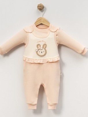 Βρεφικό Φορμάκι Σετ 2Τμχ Για Κορίτσι 3-12 Μηνών Σομόν