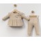 Βρεφικό Σετ με Φλις Για Κορίτσι 3-18 Μηνών Μπεζ