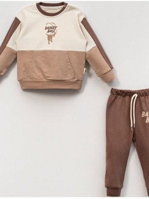 Βρεφικό Σετ Φόρμα Για Αγόρι 6-24 Μηνών Καφέ