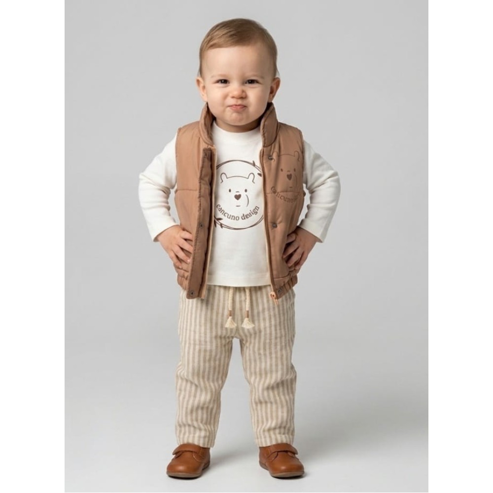 Βρεφικό Σετ 3Τμχ Για Αγόρι 9-18 Μηνών Καφέ