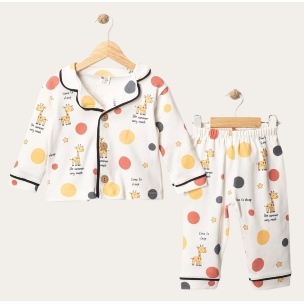 Βρεφικό Σετ Πιτζάμα 6-24 Μηνών Εκρού