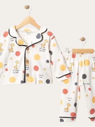 Βρεφικό Σετ Πιτζάμα 6-24 Μηνών Εκρού