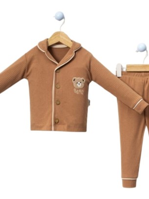 Βρεφικό Σετ Πιτζάμα 6-24 Μηνών Καφέ