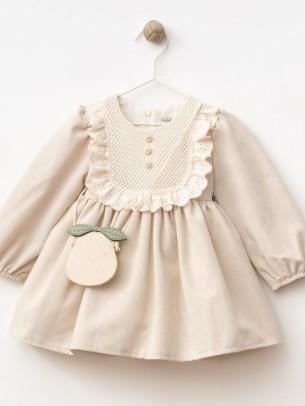 Βρεφικό Φόρεμα 9-24 Μηνών Μπέζ