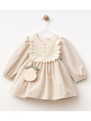 Βρεφικό Φόρεμα 9-24 Μηνών Μπέζ