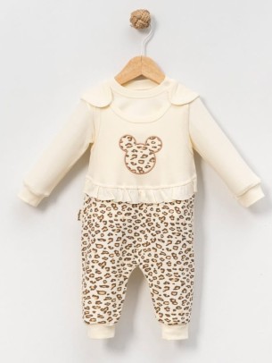 Βρεφικό Φορμάκι Σετ 2Τμχ Για Κορίτσι 3-12 Μηνών Εκρού