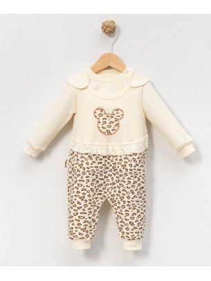 Βρεφικό Φορμάκι Σετ 2Τμχ Για Κορίτσι 3-12 Μηνών Εκρού