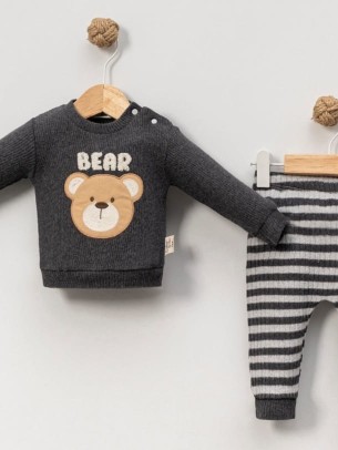 Βρεφικό Σετ Για Αγόρι 3-18 Μηνών Ανθρακί