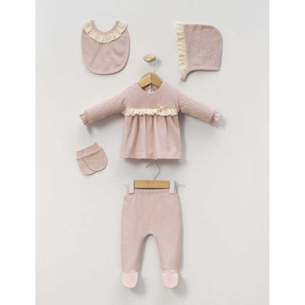 Σετ Νεογέννητο 5Τμχ Για Κορίτσι  0-3 Μηνών Μωβ