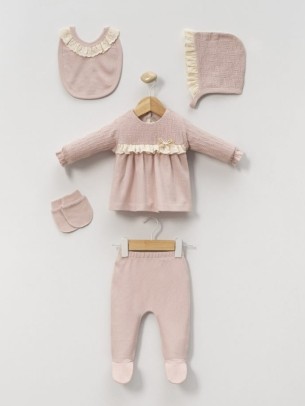 Σετ Νεογέννητο 5Τμχ Για Κορίτσι  0-3 Μηνών Μωβ