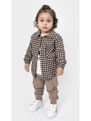 Βρεφικό Σετ 3Τμχ Για Αγόρι 9-24 Μηνών Καφέ