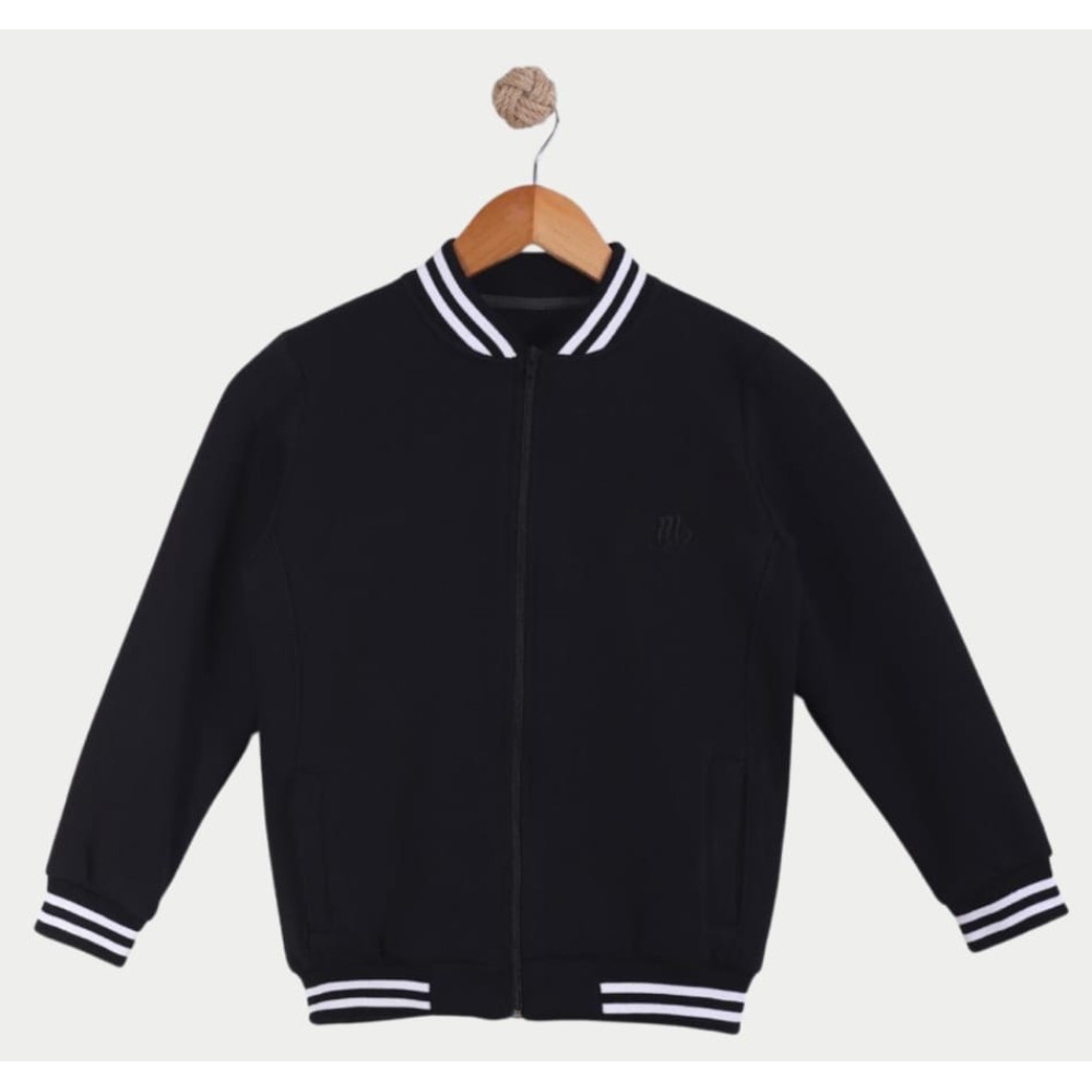 Παιδική Ζακέτα Φούτερ με Φλις Για Αγόρι 6-9 Χρονών Μαύρο