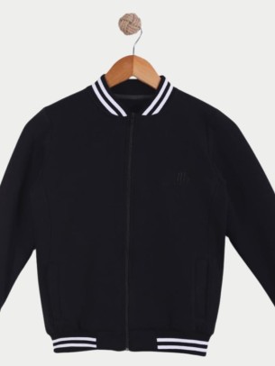 Παιδική Ζακέτα Φούτερ με Φλις Για Αγόρι 6-9 Χρονών Μαύρο