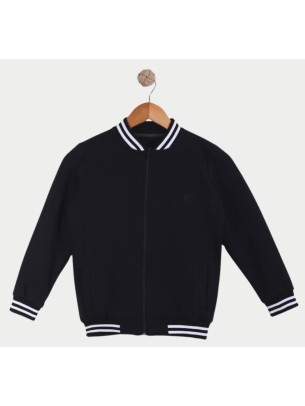 Παιδική Ζακέτα Φούτερ με Φλις Για Αγόρι 6-9 Χρονών Μαύρο