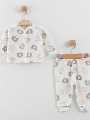 Βρεφικό Σετ Πιτζάμα 0-9 Μηνών Λευκό