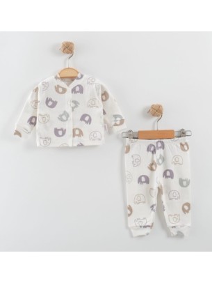 Βρεφικό Σετ Πιτζάμα 0-9 Μηνών Λευκό