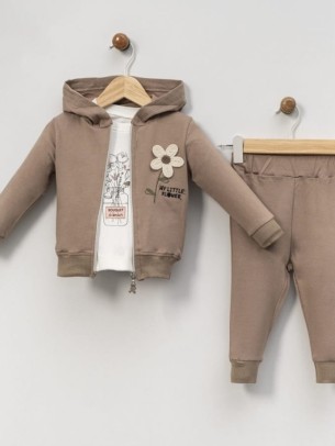 Βρεφικό Σετ 3Τμχ Για Κορίτσι 9-24 Μηνών Καφέ