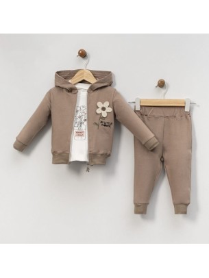 Βρεφικό Σετ 3Τμχ Για Κορίτσι 9-24 Μηνών Καφέ
