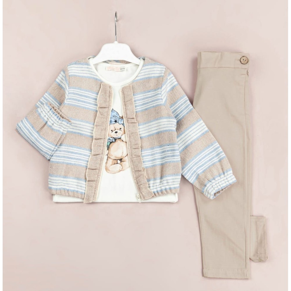 Παιδικό Σετ 3Τμχ Για Κορίτσι 2-5  Χρονών Μπεζ