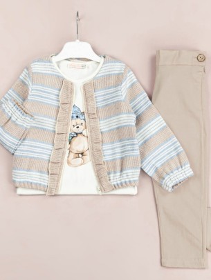 Παιδικό Σετ 3Τμχ Για Κορίτσι 2-5  Χρονών Μπεζ