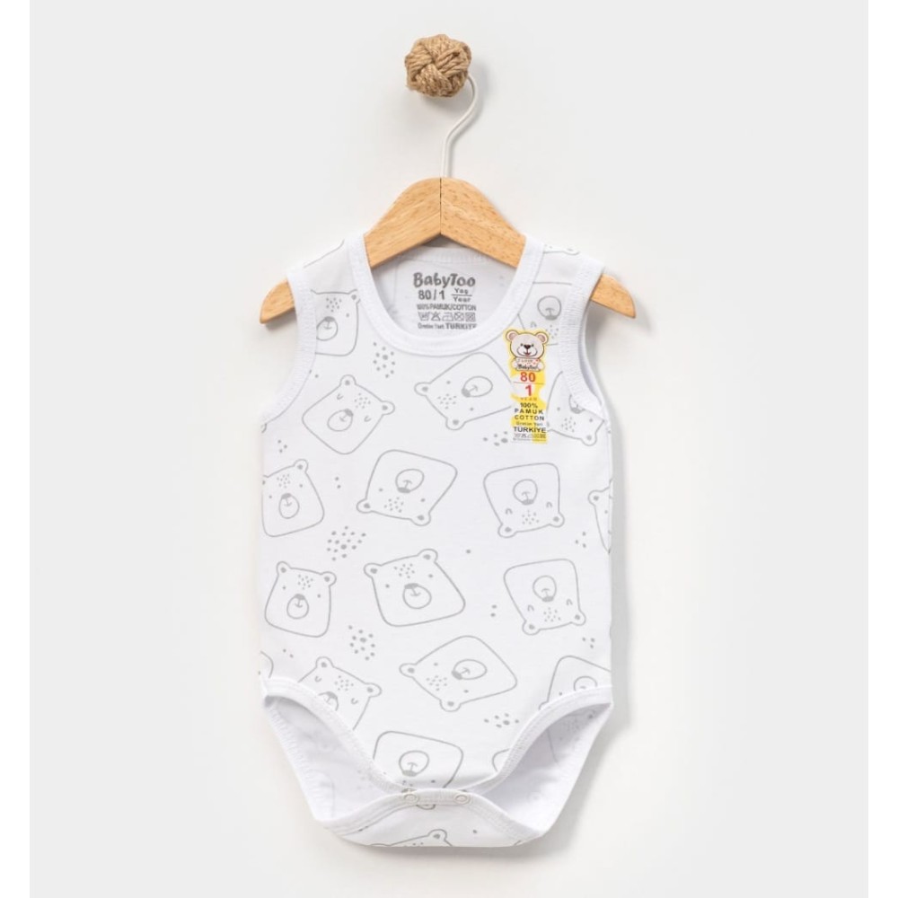 Βρεφικό Κορμάκι  0-9 Μηνών Λευκό- Γκρί