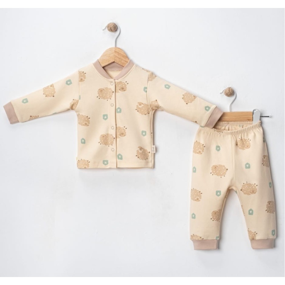 Βρεφικό Σετ Πιτζάμα Για Αγόρι 3-12 Μηνών Μπεζ