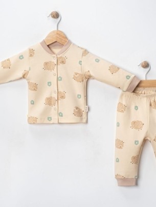 Βρεφικό Σετ Πιτζάμα Για Αγόρι 3-12 Μηνών Μπεζ