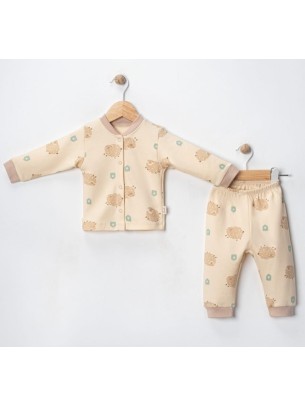 Βρεφικό Σετ Πιτζάμα Για Αγόρι 3-12 Μηνών Μπεζ