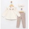 Βρεφικό Σετ 3Τμχ Για Κορίτσι 9-36 Μηνών Μπεζ