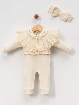 Βρεφικό Φορμάκι 2Τμχ Για Κορίτσι 0-9 Μηνών Μπεζ