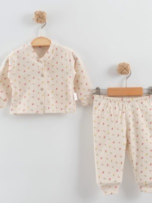 Βρεφικό Σετ Πιτζάμα Για Κορίτσι 0-9 Μηνών Εκρού