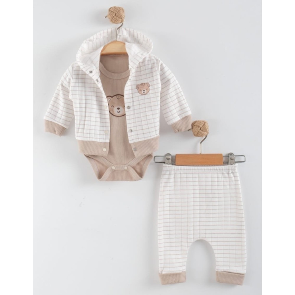 Σετ Νεογέννητο 3Τμχ Για Αγόρι  0-9 Μηνών Καφέ