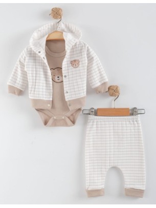 Βρεφικό Σετ 3Τμχ Για Αγόρι  0-9 Μηνών Καφέ