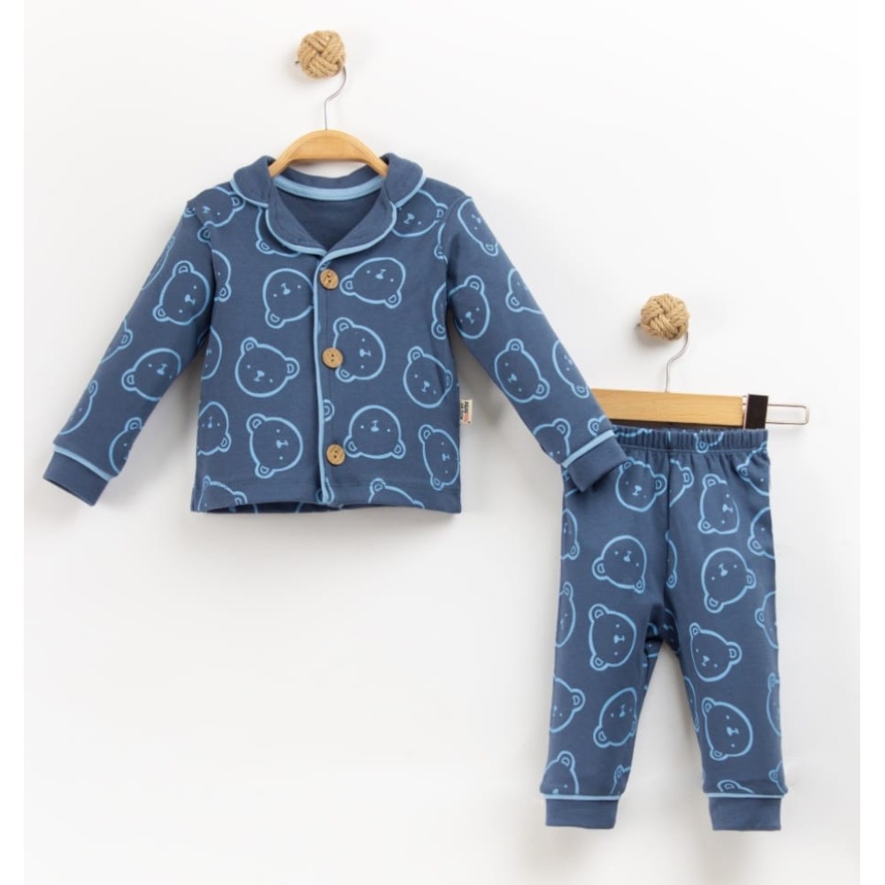 Βρεφικό Σετ Πιτζάμα Για Αγόρι 6-24 Μηνών Μπλε