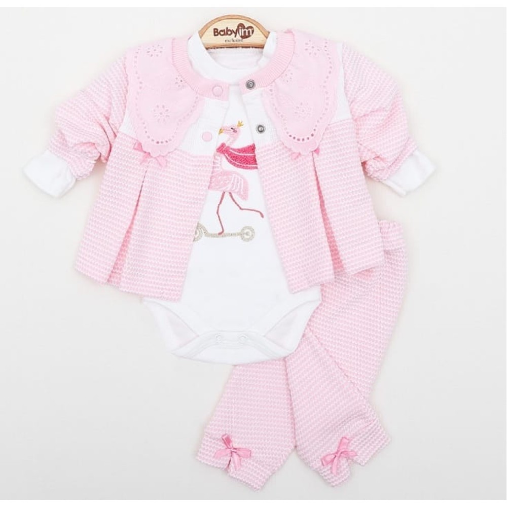 Σετ Νεογέννητο 3Τμχ Για Κορίτσι 0-9 Μηνών Ροζ