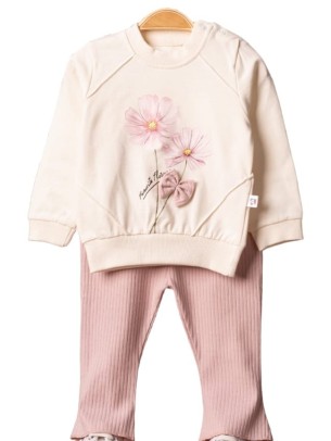 Βρεφικό Σετ Για Κορίτσι 6-24 Μηνών Εκρού-Σομον